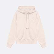 Sweatshirt unissexo com capuz da marca 30Fied, em tons de branco sujo. Modelo de manga comprida  oversized. Tecido confortável, modelo com capuz e com cordões ajustáveis.